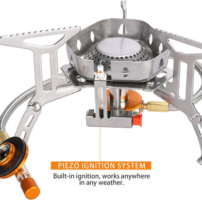 Windproof Camping Gas Stove -  Portable Collapsible Outdoor Camping Stove