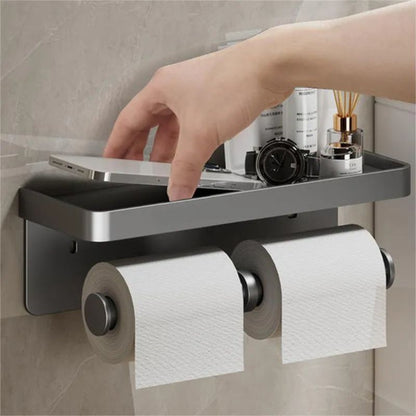 PlatinumGleam - Multifunctionele toiletrolhouder